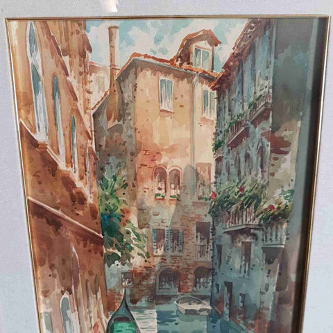 BISIO DONATI - CANALE DI VENEZIA 1986 PASTELLO CRETOSO ORIGINALE FIRMATO