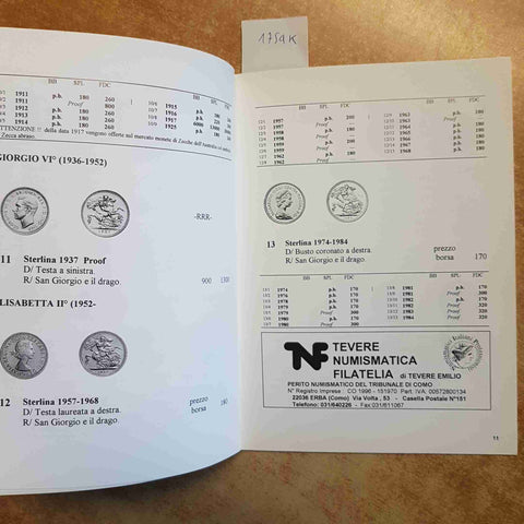 EMILIO TEVERE - LE STERLINE D'ORO CATALOGO NUMISMATICA MONETE STERLINA 1998