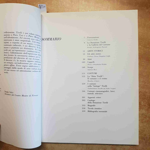 DONAZIONE TIRELLI - LA VITA NEL COSTUME MONDADORI 1986 MODA ABITI STORICI TEATRO