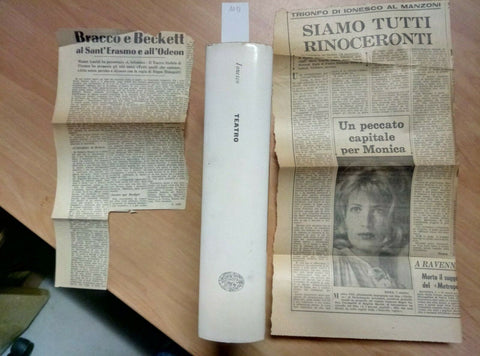 EUGENE IONESCO TEATRO 1961 EINAUDI 1ED. + OMAGGIO ARTICOLI DI GIORNALE!!! 1012