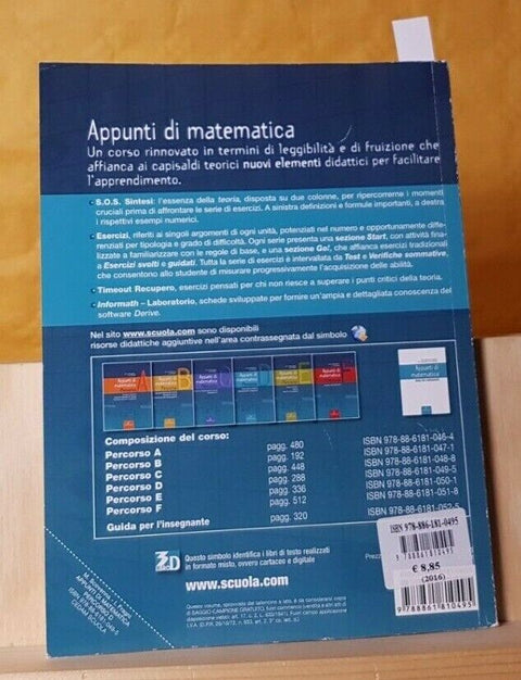 APPUNTI DI MATEMATICA PERCORSO D - GEOMETRIA ANALITICA - SCOVENNA - CEDAM (