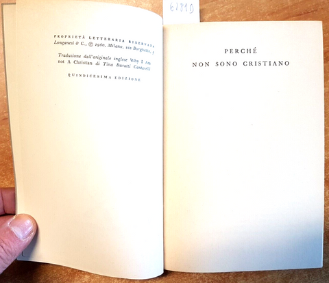 BERTRAND RUSSELL - Perché non sono cristiano 1971 LONGANESI Paul Edwards (6