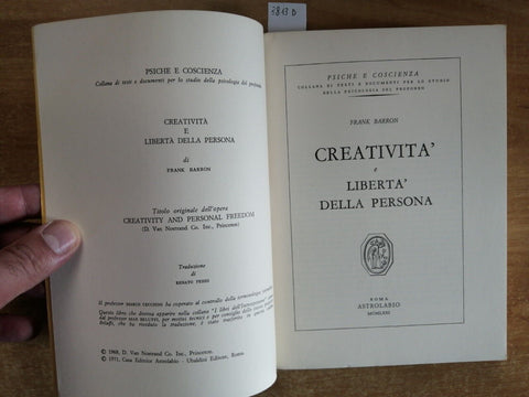 Frank Barron - Creativit e libert della persona - Astrolabio 1971 PSICHE(