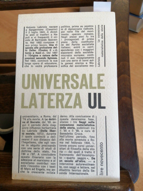 LA CONCEZIONE MATERIALISTICA DELLA STORIA - ANTONIO LABRIOLA 1965 LATERZA (