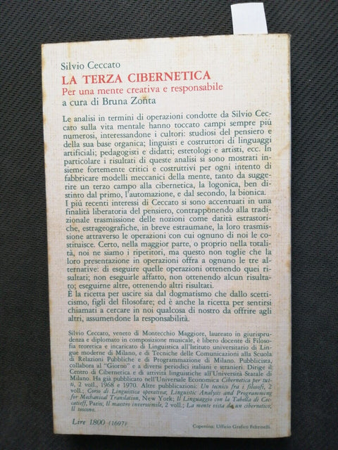 LA TERZA CIBERNETICA per una mente creativa 1974 S. Ceccato - Feltrinelli(4