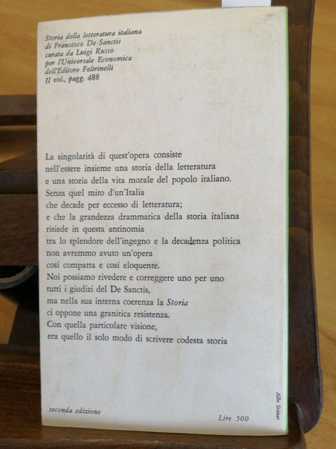 DE SANCTIS - STORIA DELLA LETTERATURA ITALIANA - VOL. II 1960 FELTRINELLI(4