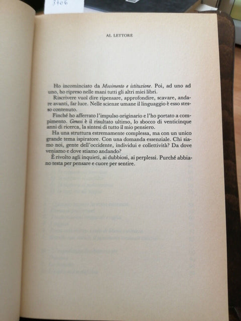 FRANCESCO ALBERONI - GENESI 1ED. CDE 1990 RILEGATO (3706) COME SI CRE
