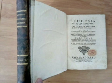 1757 THEOLOGIA MORALIS UNIVERSA - PAULO GABRIELE ANTOINE 2 VOLUMI (1389