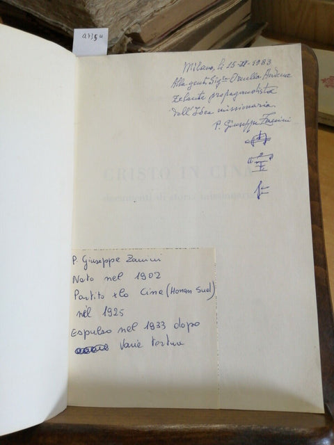 CRISTO IN CINA - GIUSEPPE ZANINI 1ED. CHIANDETTI 1982 AUTOGRAFATO!!! (4735