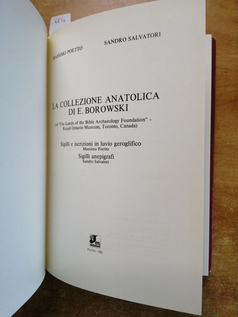 LA COLLEZIONE ANATOLICA DI E. BOROWSKI 1981sigilli iscrizioni anatolia PAVIA6857