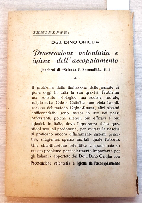 VITA SESSUALE NEL MATRIMONIO - DINO ORIGLIA - PARIS - 1951 sessualit (7508