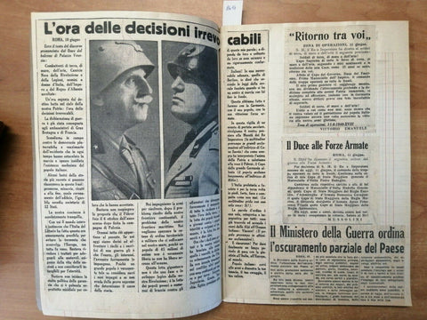 LOTTO 10 ALBUM RITAGLI DI GIORNALI ORIGINALI MUSSOLINI FASCISMO ANNI '30 '40
