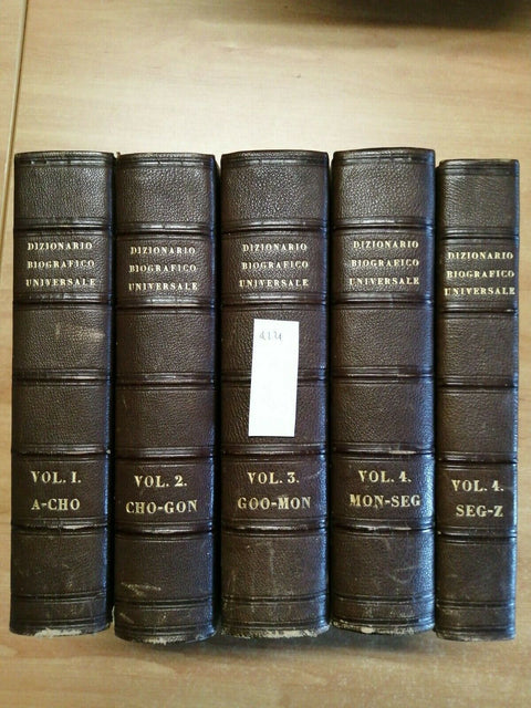 DIZIONARIO BIOGRAFICO UNIVERSALE 5 VOLUMI PASSIGLI 1840/49 con incisioni! (