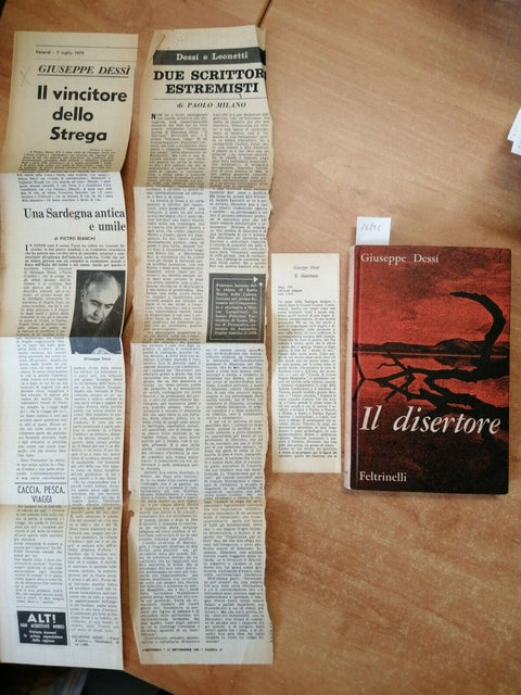 IL DISERTORE / GIUSEPPE DESSI' / FELTRINELLI / 1962 RILEGATO + OMAGGI!!! (