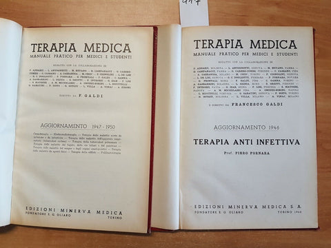 GALDI - TERAPIA MEDICA AGGIORNAMENTO 1946+ 1947/50 MINERVA MEDICA 2 VOLL. (