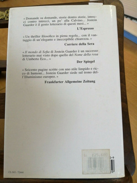 JOSTEIN GAARDER - IL MONDO DI SOFIA - STORIA DELLA FILOSOFIA 1995 LONGANESI