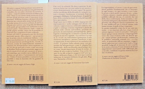 3 LIBRI SCHOPENHAUER farsi rispettare, conoscere, primato volont ADELPHI(7