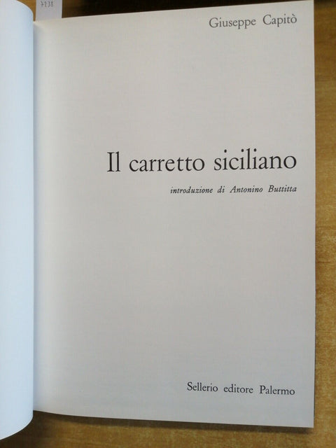 Giuseppe Capit - IL CARRETTO SICILIANO - Sellerio 1978 folklore tradizione