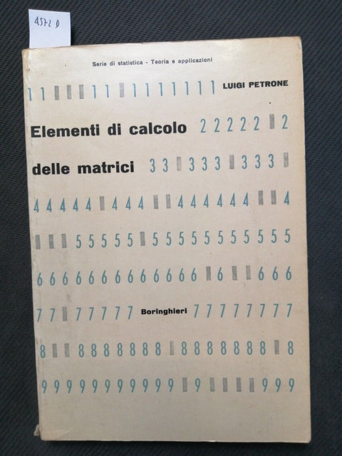 PETRONE - Elementi Di Calcolo Delle Matrici 1960 Boringhieri STATISTICA (45