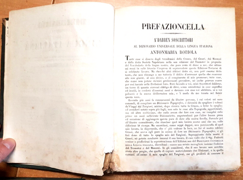 DIZIONARIO UNIVERSALE DELLA LINGUA ITALIANA 1835/1846 ROBIOLA 7 vol FODRATTI1361