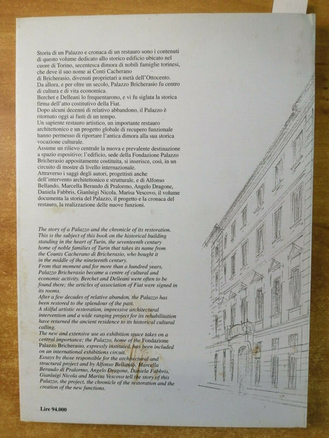 Palazzo Bricherasio Restauro E Recupero Di Un Palazzo Torinese 1995 Lybra (