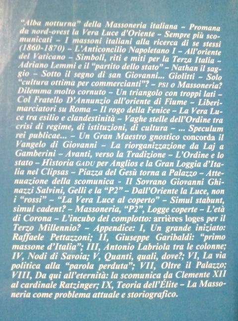 STORIA DELLA MASSONERIA ITALIANA dalle origini ai giorni nostri 1992 MOLA (