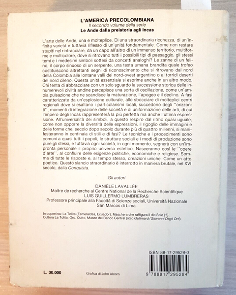 L'AMERICA PRECOLOMBIANA Le Ande Dalla preistoria agli Incas - 1992 - BUR (