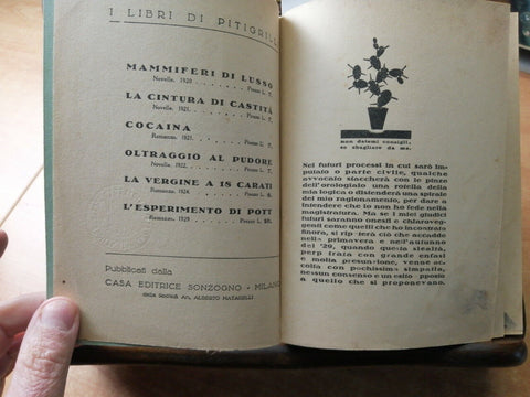 PITIGRILLI - L'ESPERIMENTO DI POTT - 1929? (leggi all'interno) SONZO