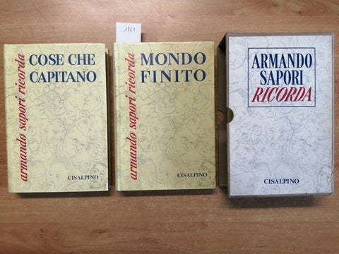 ARMANDO SAPORI RICORDA: COFANETTO + 2 LIBRI+FOTO+CARTOLINA 1971 AUTOGRAFATO