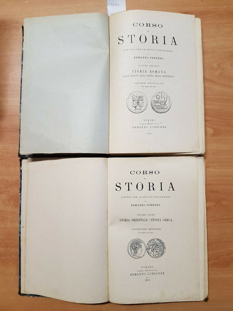 ERMANNO FERRERO - CORSO DI STORIA (GRECA ROMANA) 2 VOLL. 1910/11 LOESC