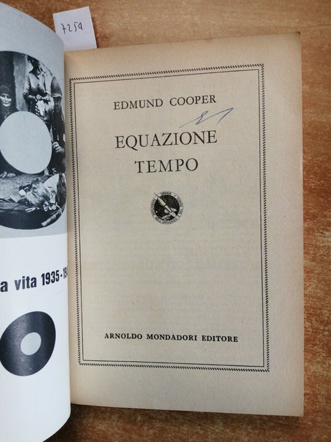 EQUAZIONE TEMPO - Edmund Cooper - Mondadori - 1960 - URANIA n 234 - (7254