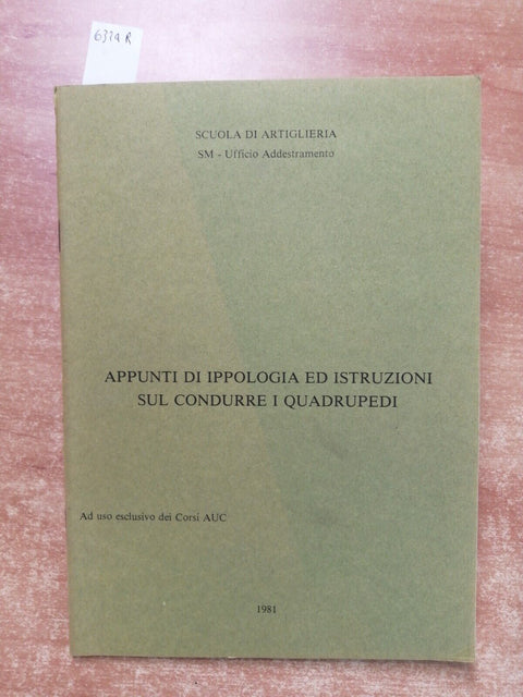 APPUNTI DI IPPOLOGIA ED ISTRUZIONI SUL CONDURRE I QUADRUPEDI artiglieria (6