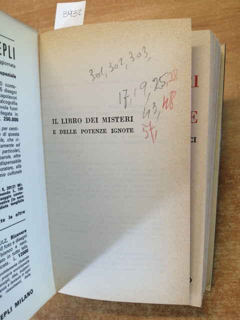 W. MOUFANG - IL LIBRO DEI MISTERI E DELLE POTENZE IGNOTE - 1975 Hoepli (393