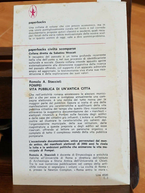 ROMOLO STACCIOLI - POMPEI VITA PUBBLICA DI UN'ANTICA CITTA' - 1979 NEWTON