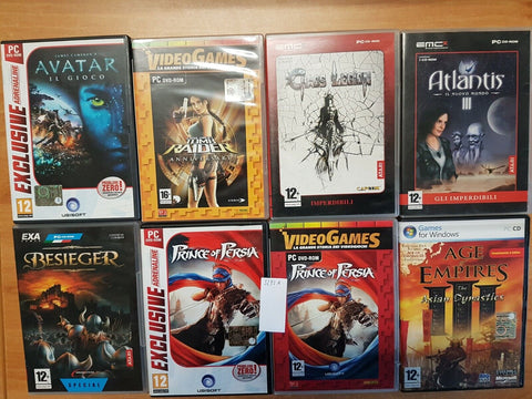 LOTTO di 7 PC DVD-ROM - VIDEO GAMES ASSORTITI leggi i titoli all'interno (