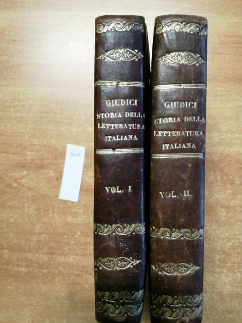 Storia della letteratura italiana 1855 Emiliani-Giudici 2VOLL. Le Monnier (