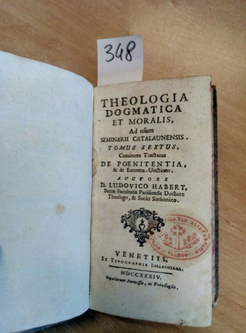 1734 THEOLOGIA DOGMATICA ET MORALIS - LUDOVICO HABERT - BALLEONIANA (348