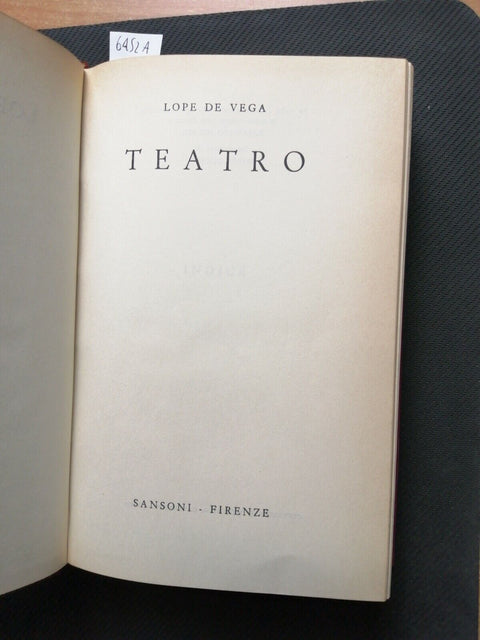 LOPE DE VEGA - TEATRO - SANSONI 1961 copertina similpelle (6452A)