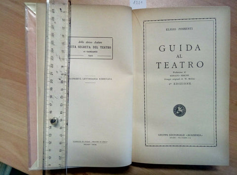 GUIDA AL TEATRO - ELIGIO POSSENTI 1950 ACADEMIA - DISEGNI W. MOLINO (1221