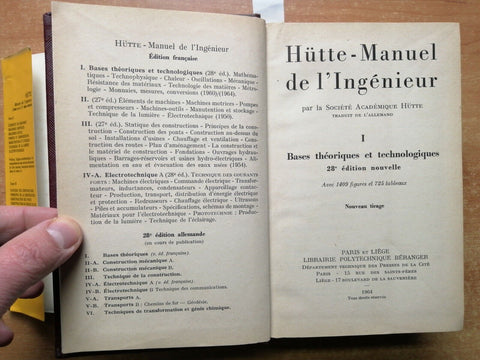 MANUEL DE L'INGENIEUR 1 - HUTTE - 1964 LIBRAIRIE POLYTECHNIQUE BERANGER (3