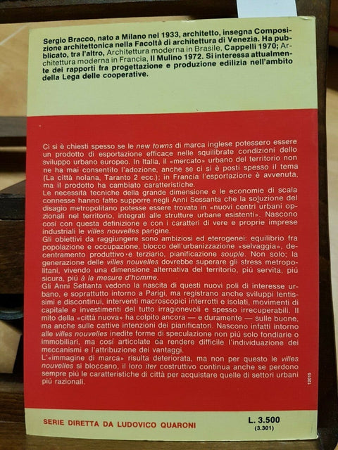 SERGIO BRACCO - LE VILLES NOUVELLES SISTEMI METROPOLITANI 1976 MAZZOTTA (37