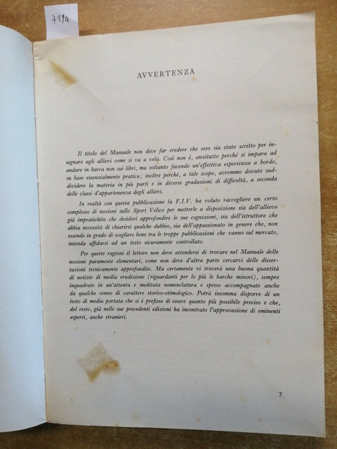 MANUALE DELL'ALLIEVO - FEDERAZIONE ITALIANA VELA 1974 - Coni - NAVIGAZIONE