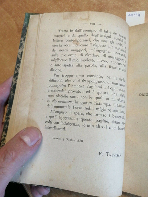 DEI SEPOLCRI CARME DI UGO FOSCOLO 1889 FRANCESCO TREVISAN - TEDESCHI ED. (1