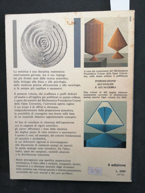 PROBABILITA' E STATISTICA - The Open University - casualit 1978 Mondadori