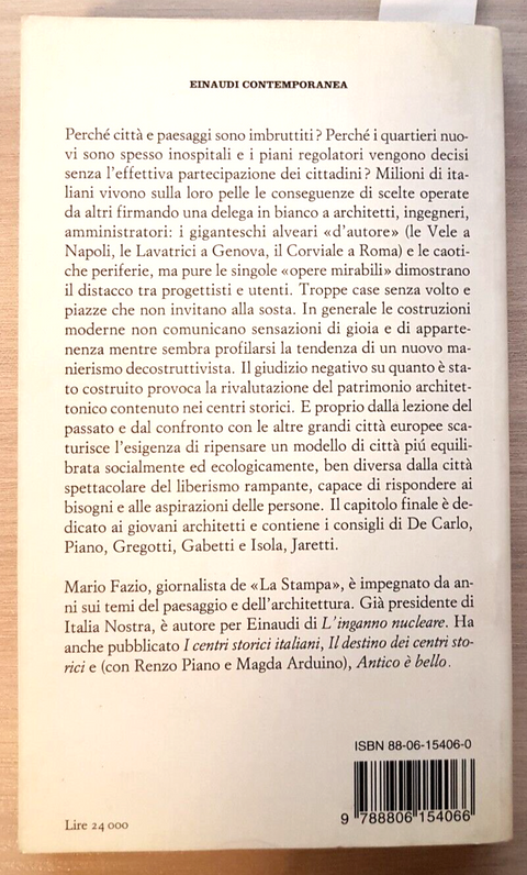 PASSATO E FUTURO DELLE CITTË - FAZIO 2000 EINAUDI architettura contemporanea2057