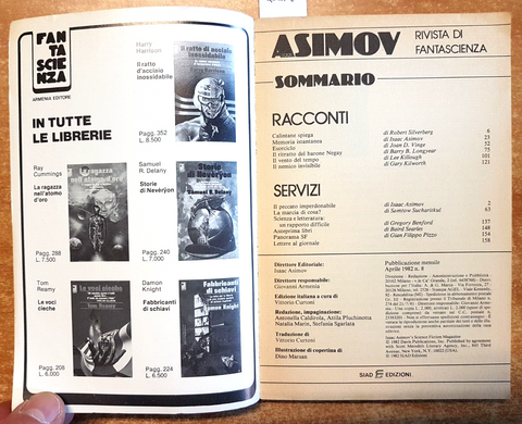 ISAAC ASIMOV rivista di fantascienza n8 - 1982 racconti science fiction (4