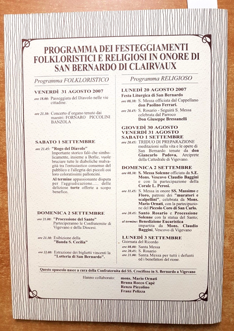 SAGRA DI SAN BERNARDO 2007 ra festa dal diaval PAVIA VIGEVANO confraternita