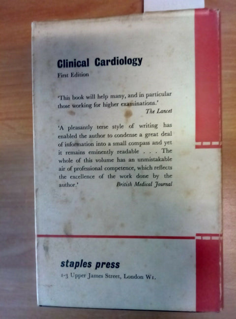 CLINICAL CARDIOLOGY - VELVA SCHRIRE 1968 STAPLES PRESS - INTROVABILE!!! - 499