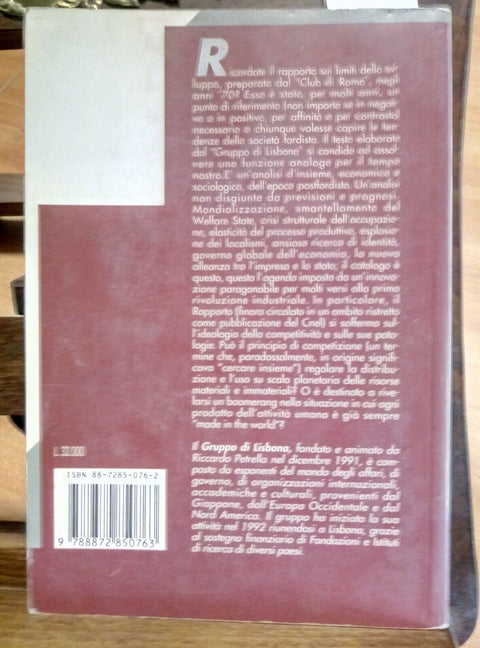 GRUPPO DI LISBONA - I LIMITI DELLA COMPETITIVITA' 1995 MANIFESTOLIBRI (295