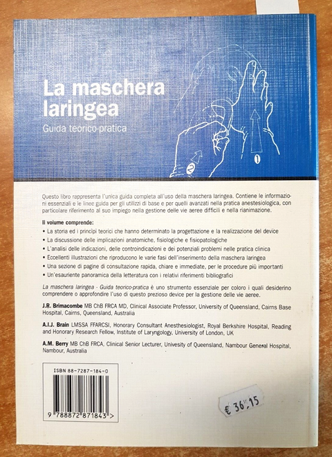 LA MASCHERA LARINGEA guida teorico-pratica - Brimacombe Brain Berry DELFINO